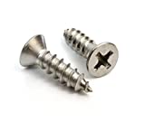 #4 x 1/2" Stainless Flat Head Phillips Wood Screw, (100 pc), 18-8 (304) Stainless Steel Screws by Bolt Dropper