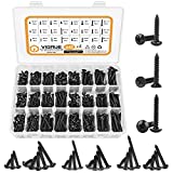 #6#8 Phillips Drive Wood Screws Truss, Flat and Pan Head Self Tapping Screws Assortment Kit, VIGRUE 445PCS Self Tapping Screws, Length 1/2" to 1-1/2", Alloy Steel