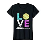 Girls Love Softball Best Fun Birthday Gift TShirt
