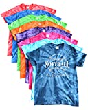 JANT girl Softball Tie Dye T-Shirt - Play Tough, Get Dirty Large White Logo (Purple, YL)