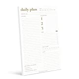 Bliss Collections Daily Planner, Metallic Gold Calendar, Scheduler, Productivity Tracker for Organizing Appointments, Priorities, Tasks, Water Intake, Notes, 6"x9" Undated Tear-Off Sheets (50 Sheets)