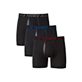 Hanes Total Support Pouch Men's Pack, Anti-Chafing, Moisture-Wicking Underwear with Cooling (Trunks Available), Boxer Brief-Black, Large
