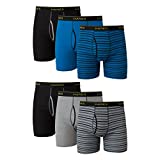 Hanes Men's Cool Dri Tagless Boxer Briefs With Comfort Flex Waistband, Multipack, 6 Pack - Striped Assorted , XX-Large