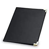 Samsill Classic Business Padfolio, Executive Portfolio, Black Faux Leather, Brass Corners, Resume Document Organizer, Holds 8.5 x 11 Writing Pad, Pen Loop