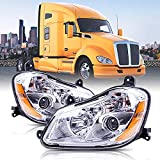 Kenworth T680 Headlights Headlamps Left Driver and Right Passenger Pair set for 2013-2021 (Driver & Passenger (Left & Right))