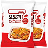 Yopokki Sweet & Mild Spicy Tteokbokki Pack I Korean Topokki Instant Retort Rice Cake (Pack of 2, Sweet & Mild Spicy Flavored Sauce) Korean Snack