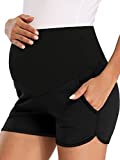 fitglam Women's Maternity Shorts Lounge Sports Yoga Pregnancy Short Pants with Pockets