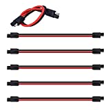 Miady 5-Pack 12" 10 Gauge 2 Pin Quick Disconnect Audiopipe Polarized Wire Harness, Heavy Duty SAE Connector Bullet Lead Cable, SAE Power Automotive Extension Cable for Motorcycle, Car, Tractor.