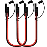 2-Pack 12 10 Gauge 2 Pin Quick Disconnect Audiopipe Polarized Wire Harness, Heavy Duty SAE Connector Bullet Lead Cable with Waterproof Caps
