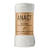 Anact - Hemp Bath Towel - Fast Drying Organic Cotton Blend Spa Quality Bath Towel - 55% Hemp, 45% Organic Cotton Textured Absorbent Bath Towel - White