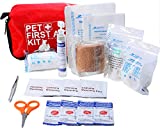 Pet First Aid Kit Dog  Vet Approved and is Perfect for Bleeding Nails, Clean, Dress Wounds. Self Adhering Bandage Will Not Stick to Hair. Hiking Dog First Aid Kit for Backpacking, Camping, Travel