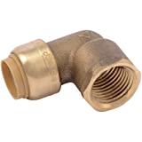 SharkBite U308LFA 90 Degree Elbow, 1/2 Inch x 1/2 Inch FNPT, Lead Free, Push-to-Connect, Copper, PEX, CPVC