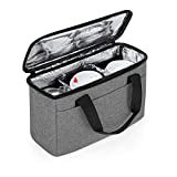 Trunab Reusable 3 Cups Drink Carrier for Delivery with Adjustable Dividers, Insulated Drink Caddy Holder Bag for Take Out, Beverages Carrier Tote with Handle for Outdoors,Patented Design, Grey