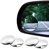 Blind Spot Car Mirror 2 Pack-2 Inch Round Rear View Convex Mirrors for Cars/SUVs/Motorcycles/Trucks/Trailers/Snowmobiles/Bicycles/RVs/Boats/Golf Carts with Rust Resistant Frame-HD Real Glass