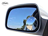 Newest Upgrade Blind Spot Mirror, Ampper 2" Round HD Glass Convex Aluminum Frame Wide Angle Rear View Mirror For All Universal Vehicles Car Suv (Pack Of 2)