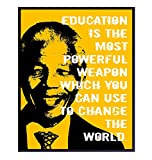 Nelson Mandela Poster, 8x10 - Classroom Decor - Inspirational Quotes Wall Art - Teacher Gifts - School Decorations - Motivational Wall Decor - Nelson Mandela Wall Art - Positive Quotes for Kids