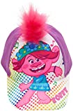 DreamWorks Girls' Trolls Baseball Cap - 3D Poppy Curved Brim Strap Back Hat (4-7), Size 4-7 Years, Purple