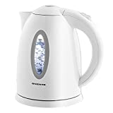 Ovente Electric Kettle 1.7 Liter Cordless Hot Water Boiler, 1100W with Automatic Shut-Off and Boil Dry Protection, Fast Boiling BPA-Free Portable Instant Heater for Making Tea, Coffee, White KP72W