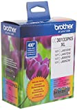 Brother Printer Genuine LC30133PKS 3-Pack High Yield Color Ink Cartridges, Page Yield Up to 400 Pages/Cartridge, Includes Cyan, Magenta and Yellow, LC3013