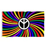 Peace Pride Rainbow Swirl Flag 35 Feet Outdoor Indoor Rainbow Flag, Rainbow flag perfectly represents a symbol of the for equal rights for homosexuals,Great For House Decor Patio Flag & Room Wall & Roof. (colour7)