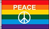 AZ FLAG Rainbow Peace Symbol Flag 2' x 3' - Gay Pride Flags 60 x 90 cm - Banner 2x3 ft