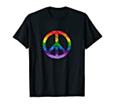 Hippie Peace Sign Lgbt Flag Rainbow Pride Gay Lesbian Flags T-Shirt