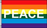 Rainbow Peace Letters Flag 3x5ft Poly