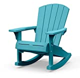 Keter Adirondack Rocker Resin Outdoor Furniture Patio Chair Perfect for Porch, Pool, and Fire Pit Seating, Teal