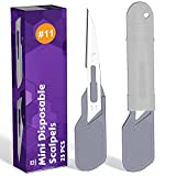 MyMed Disposable Mini Scalpel| Mini Box Cutter #11 Sharp Carbon-Steel Blades | Pack of 25 for Dermaplaning, Podiatry, Opening Boxes and Mail, Crafts & More