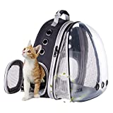 Front Expandable Cat Backpack Carrier, Fit up to 20 lbs, Space Capsule Bubble Window Pet Carrier Backpack for Large Fat Cat and Small Puppy