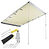 Yescom 6.6x8.2' Car Side Awning Rooftop Pull Out Tent Shelter PU2000mm UV50+ Shade SUV Outdoor Camping Travel Beige