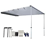 DANCHEL OUTDOOR Retractable Vehicle Awning Overland Camping, Waterproof Rooftop Tent Awning Shelter SUV Truck 4 Runner Accessories Gray(4.9x6.5ft)
