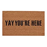 Generic Yay You're Here Coir Doormat, Natural