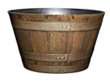 Classic Home and Garden S1027CP2D-265R Whiskey Barrel 20.5" Planter 2 Pack, Distressed Oak