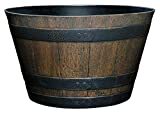 Classic Home and Garden S1027D-037Rnew Whiskey Barrel Planter, 20.5", Kentucky Walnut