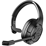 EKSA Noise Cancelling Trucker Bluetooth Headset with Microphone Wireless AI-Powered ENC Headphones, 99ft Long Wireless Range, 30H of Talk Time, All-Day Comfort On Ear Trucker Headsets with Mute Button