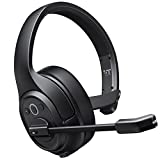 EKSA Truck Driver Bluetooth Headset with Microphone, Environmental Noise Cancelling Wireless Headphone, 99ft Long Wireless Range, Up to 30 Hours of Talk Time, Ultra-Large Soft Earmuff Trucker Headset