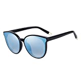 MERRY'S Round Sunglasses for Women Vintage Eyewear S8094 (Blue Mirror, 63)