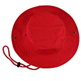 Gelante 100% Cotton Stone-Washed Safari Booney Sun Hats 1910-Red-L/XL