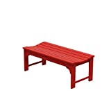 WestinTrends Outdoor Patio Garden Poly Backless Bench, Rust and Water Resistant, Supreme Quality Seat, Durable Frame, Weatherproof - Perfect for Balconies, Home, Backyard, Red