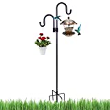 Shepherds Hook for Outdoor,Bird Feeder Pole with 5 Prongs Base 75 Inch Heavy Duty Adjustable Garden Hanging Plant Hanger Stand Outside for Lanterns Light, Wedding Flower Basket,Hummingbird Feeder