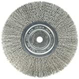 Weiler 01805 8" Narrow Face Crimped Wire Wheel, .0118" Stainless Steel Fill, 5/8" Arbor Hole, Made in the USA