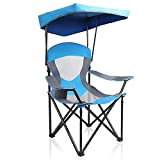 ALPHA CAMP Mesh Canopy Chair Folding Camping Chair - Royal Blue