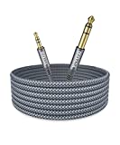 AkoaDa 1/4 to 1/8 Cable Stereo Audio Cable 10ft6.35mm 1/4" Male to 3.5mm 1/8" Male TRS Bidirectional Stereo Audio Cable Jack for Guitar, iPod, Laptop, Home Theater Devices, Amplifiers(Grey)