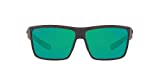 Costa Del Mar Men's Rinconcito Polarized Rectangular Sunglasses, Matte Grey/Green Mirrored Polarized-580P, 60 mm