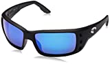 Costa Del Mar Men's Permit Polarized Rectangular Sunglasses, Matte Black/Grey Blue Mirrored Polarized-580G, 62 mm
