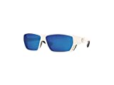 Costa Tuna Alley 6S9009 900938 62MM 25 White / Blue Mirror 580G Glass Polarized Rectangle Sunglasses for Men + FREE Complimentary Eyewear Kit