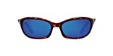 Costa Del Mar Men's Harpoon Polarized Oval Sunglasses, Tortoise/Grey Blue Mirrored Polarized-580G, 62 mm