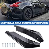 JMTBNO Carbon Fiber Rear Bumper Diffuser Universal Car Side Fender Skirt Lip Splitter Canard Protector Compatible with Kia Optima K5 Forte 2006-2020 Nissan 350Z 370Z