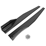 X AUTOHAUX 2pcs 86cm /33.8inch Left and Right Carbon Fiber Pattern PP Universal Rear Side Skirt Winglets Diffusers Compatible with Car Truck SUV